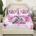 thumbnail image 3 of Horse Print Bed Sheets Set for Kids Child Animal Wildlife Sheet Set,Tribal Mandala Floral Bed Set Pink Oil Painting Twin Sheets,Modern Ombre Bedding Set, 3 of 6