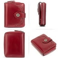 thumbnail image 4 of esafio Leather Wallets for Women RFID Blocking Zipper Pocket Small Bifold Wallet Card Case,Brown, 4 of 6