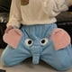 thumbnail image 3 of Pantalones de franela con bonitos y divertidos elefantes para niños y niñas, pantalones de pijama casuales sueltos con forma de pareja de elefantes voladores para invierno, 3 of 6