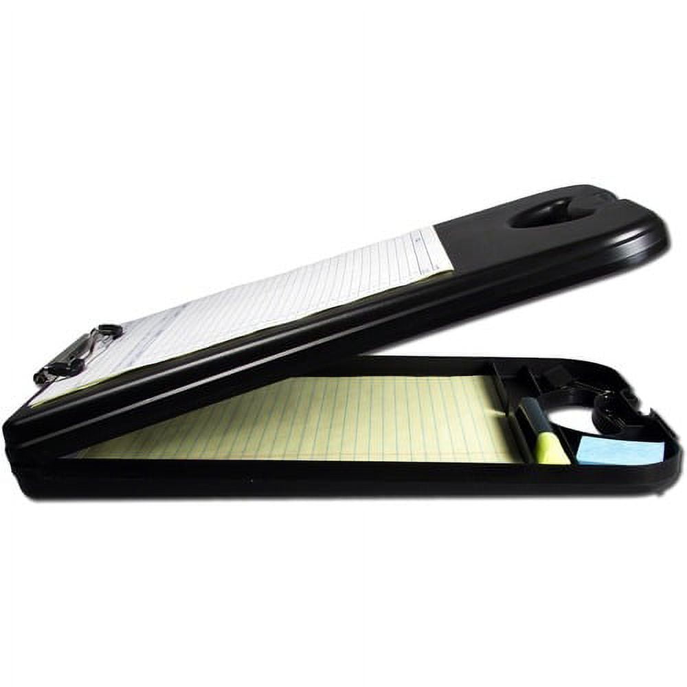 Saunders Deskmate II Portable Desktop 0.50" Clip Capacity - Stationary - Bottom Opening - 10" x 16" - Low-profile - Polypropylene - Black - 1 / Each