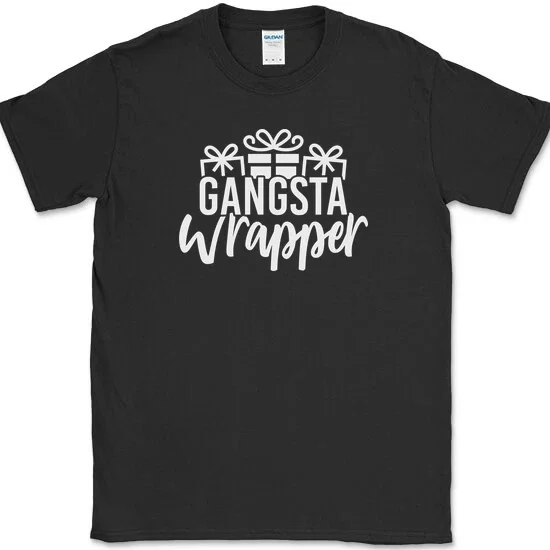 Gangsta Wrapper Funny Christmas Holiday Family Rapper Humor Gift Unisex T Shirt up to 5XL
