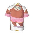 thumbnail image 3 of Kll Men'S Hawaiian Shirt Short Sleeve Button Down Beach Shirts-Sloth With Donuts1, 3 of 8