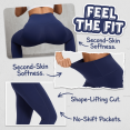 thumbnail image 6 of Olaglory Women Yoga Pants with Pockets, Thick High Waist Tummy Control Workout Running Yoga Leggings for Women, Blue, 6 of 10