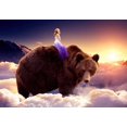 thumbnail image 2 of wall26 - Large Wall Mural - Fantasy Series - Girl Riding on The Back of a Bear with Clouds | Self-Adhesive Vinyl Wallpaper/Removable Modern Wall Decor - 100x144 inches, 2 of 6