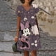 thumbnail image 5 of Nuevos vestidos cortos sexis de verano para fiesta para mujer, vestido con cuello en V y estampado de Mickey Mouse de Disney, vestido hasta la rodilla de manga corta XS-5XL para mujer, 5 of 5