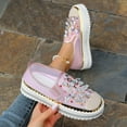 thumbnail image 2 of LOVZFMLL Women's Flat Shoes Fashion Rhinestone Slip On Sneakers Casual Comfort Chunky Walking Shoes Glitter Bling Loafers Pink 5, 2 of 9