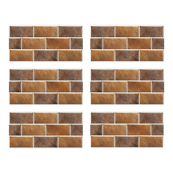 Dosseret Autocollant de 6 Feuilles Carreau de Métro pour Cuisine 6"x12 Pouces Carreau de Dosseret Imperméable Carreaux Muraux Autocollants pour Salle de Bain Cuisine Caravane Douche Mobilier
