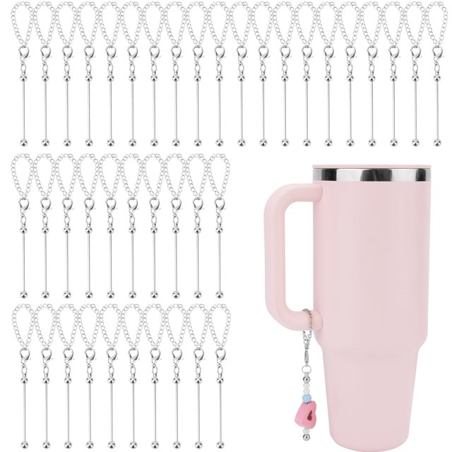 Abalorios con cuentas Gosknor, 40 unidades, compatibles con vasos Stanley