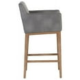 thumbnail image 4 of Home Square Lionel 30" Modern Faux Leather and Wood Barstool in Gray - Set of 3, 4 of 8