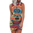 thumbnail image 1 of Bad Robot! Robe Ample à Poches Imprimé Mode Robe Manches Courtes Col en V Robe Ligne A Enfants Pop Coloré Pop Art Vector Livre Propre, 1 of 5