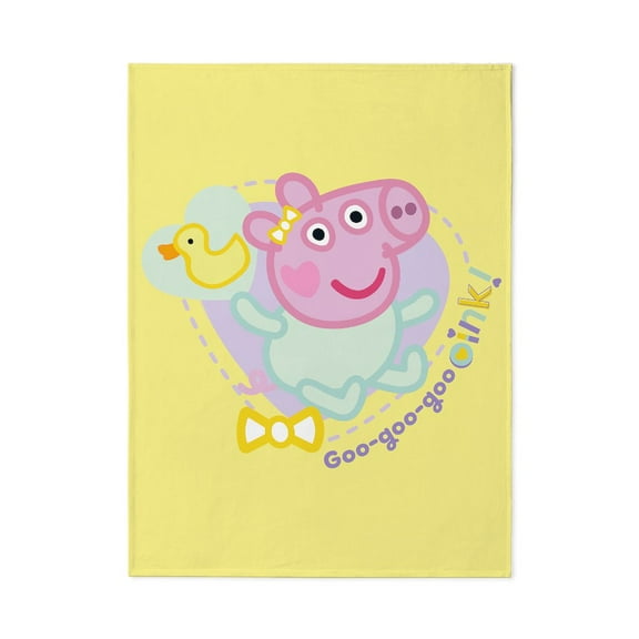 CafePress - Peppa Pig: Goo Goo Goo Oink! - Large Plush Fleece Throw Blanket, 80" L x 60" W