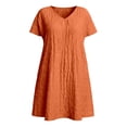 thumbnail image 5 of Puliio Mini Dresses for Women Summer Short Sleeve V Neck Textured Loose Casual Daily Wear Dress, 5 of 5
