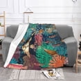 thumbnail image 2 of XMXT Flannel Throw Blanket for Couch, Watercolor Underwater Creatures Bed Sofa Decor Blankets for Home Bedroom, 60 x 50 inches, 2 of 9