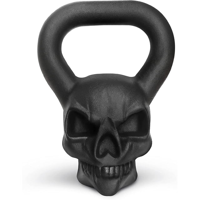 Kettlebell Yes4All de 11 kg de hierro fundido con diseño Demon Skull