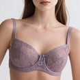 thumbnail image 2 of Underwire Sheer Lace Bra Plus Size Lingerie Comfort Fit 32-42 B C D E F G H I ( 34B, Lavender), 2 of 3
