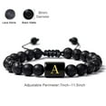 thumbnail image 6 of Hyasfey Unisex Bracelet A-Z Letter Frosted Faux Stone Beads Adjustable Stress Relief Bracelet Fashion Jewelry, 6 of 8