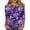 Dark Purple, variant on Womens Halloween Tops Skull Ghost Crew Neck Horror Blouses Spider Castle 3/4 Sleeve Funny Shirts, XL