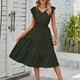 thumbnail image 3 of Vestido de mujer de una línea sin mangas con cuello en V vestido largo suave para cóctel (verde oscuro S) FLhrweasw Para estrenar, 3 of 8