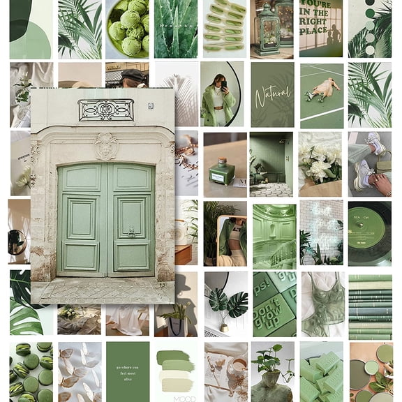 Jack Meets Kate Aesthetic Sage Green Wall Collage Kit for Room Décor, Teen Girls 50 Pieces 4x6