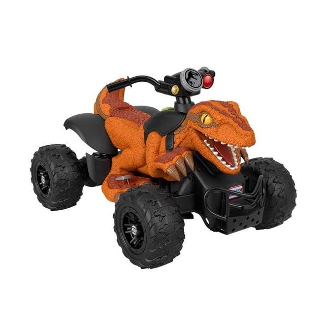 Vehículo Montable Fisher-Price Power Wheels Jurassic World Dino Racer Naranja 12 Volts