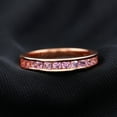 thumbnail image 2 of Rosec Jewels Half Eternity Band Ring with Created Pink Sapphire for Women (1.75 CT, AAAA Quality), 14K Rose Gold, US 5.00, 2 of 6