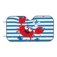 thumbnail image 7 of Balery Red Funny Crab on Blue Stripe Print Car Windshield Sun Shade,Windshield Sunshade for Car Pickup Truck SUV Accessories-Medium, 7 of 7