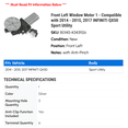 thumbnail image 2 of Front Left Window Motor 1 - Compatible with 2014 - 2015, 2017 INFINITI QX50 Sport Utility - Autopart Premium, 2 of 2