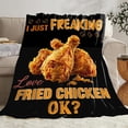 thumbnail image 4 of Fried Chicken Food Blanket, Chicken Nugget Flannel Throw Blanket, Cozy Fleece Soft Delicious Food Blankets Gift for Kids Couch Sofa Bed 50" x 40", 4 of 7