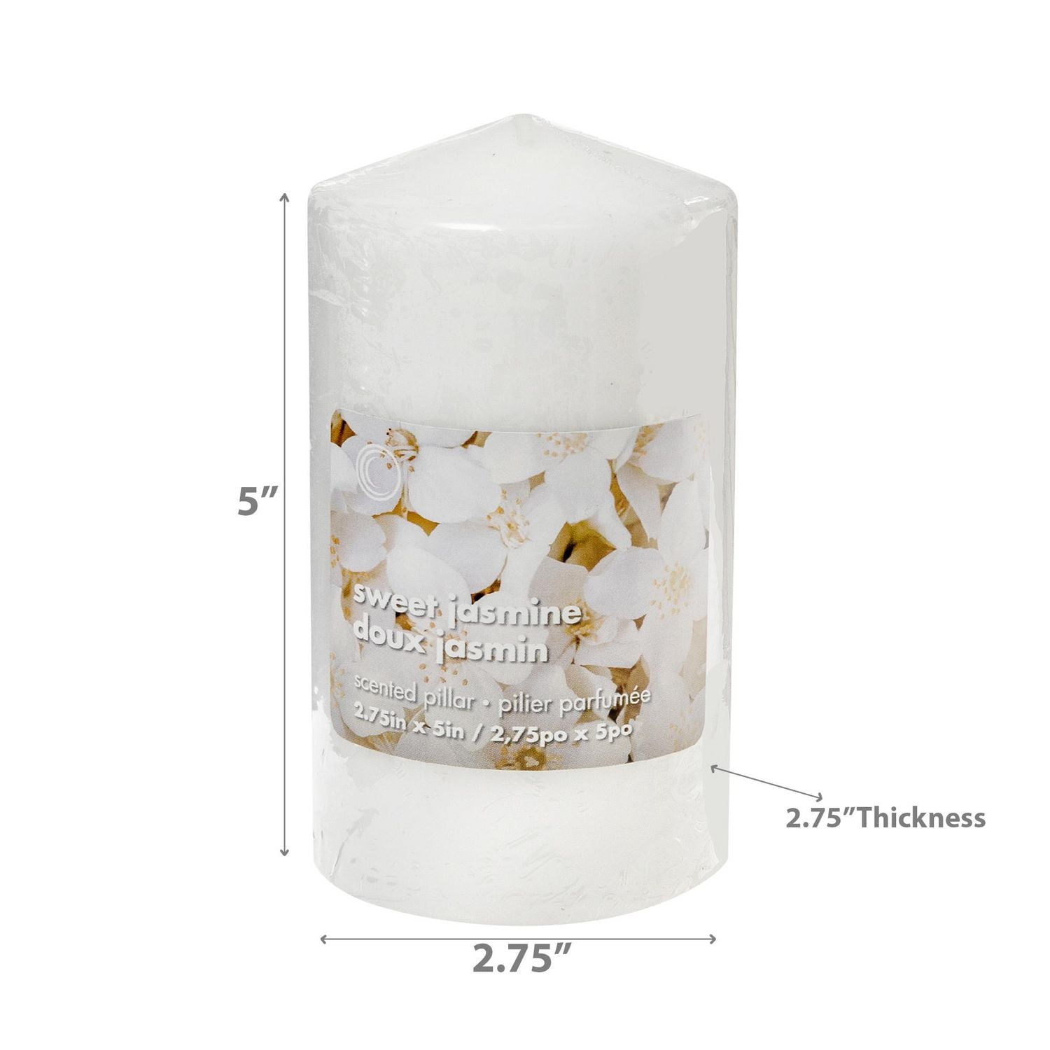 2.75"X5" Scented Pillar Sweet Jasmine - Set of 6
