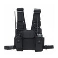 thumbnail image 4 of Arnés de pecho, bolsa de equipo, chaleco de calle, soporte para radio walkie-talkie, bolsillo en el pecho para rescate al aire libre, seguridad pública, color negro, 4 of 12