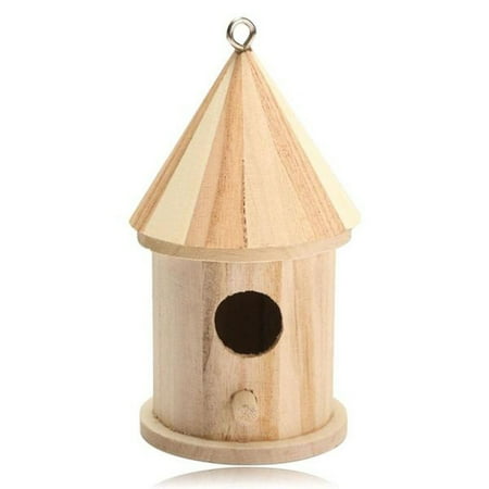 Wooden Bird Nest Hanging Birds House for Parakeets Budgerigar and Small Birds (Small)