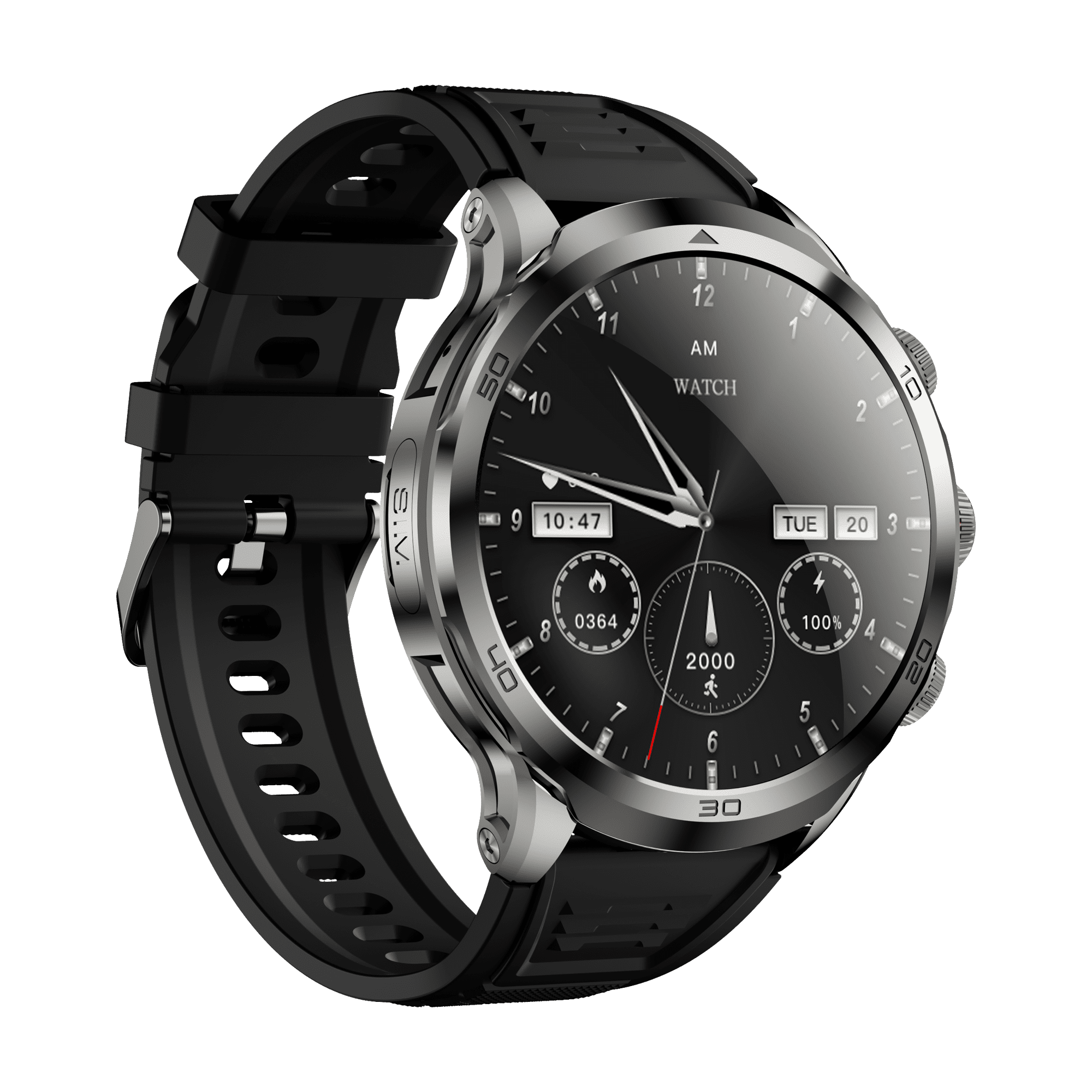 E EYAFA Android Smart Watch with SIM Card Slot, 3GB RAM + 32GB ROM, 1.95-Inch AMOLED Screen for Men and Women