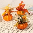 thumbnail image 6 of PPKVUFD Fall Decorations for Home - Set of 1 Artificial Pumpkin, Berry & Maple Leaf Table Centerpiece for Office, Thanksgiving, Bathroom Kitchen Autumn Decor, 6 of 9