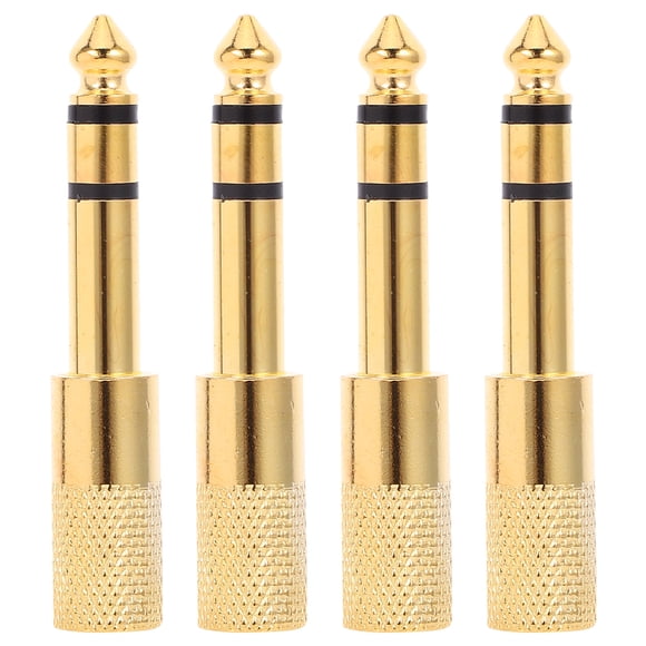 Adaptador de enchufe de Audio estéreo chapado en oro, convertidor de conector para auriculares para guitarra, Piano, auriculares y adaptador de micrófono, 4 Uds.