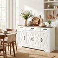 thumbnail image 2 of HOMCOM Sideboard Buffet Cabinet, 55" Farmhouse Kitchen Cabinet, White, 2 of 10