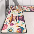 thumbnail image 2 of Kitchen Rugs Sets Of 2,Colorful Mexican Elements Anti Fatigue Kitchen Mat Rugs Non Slip Washable,Decorative Kitchen Floor Mats for Kitchen,Sink,Laundry,17"x47"+17"x47", 2 of 5