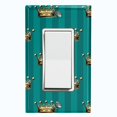 thumbnail image 1 of Metal Light Switch Plate Cover Elegant Yellow Crown Green Striped Damask DAM099, 1 of 13