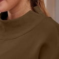 thumbnail image 4 of cfhntfmh Sweatshirts for Women Fall Fashion Outfits Crewneck Long Sleeve Loose Clothes Winter Warm Fleece Lined Pullover Tops (Coffee,X-Large), 4 of 6