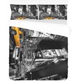 thumbnail image 3 of KXMDXA 3 Piece Bedding Set The yellow car is in the city Twin Size Duvet Cover with 2 Pillowcase for Home Bedding Room Decoration, 3 of 5