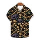 thumbnail image 5 of Blusa y camisa de manga corta con cuello vuelto para hombre, camisa de cuello abotonado con estampado de carnaval, blusa de longitud media para hombre, 5 of 7