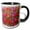 Black/White, variant on 3drose, Pink and Green Paint Brush Strokes Abstract, 11oz Two-tone Red Mug