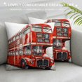 thumbnail image 3 of JEUXUS Red Bus Short Plush Pillowcase (Universal 1) Square White, 3 of 5