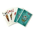 thumbnail image 1 of Salem, Massachusetts, Sugar Skull (Aqua Background), Lantern Press, Premium Playing Cards, 52 Card Deck with Jokers, USA Made, 1 of 4