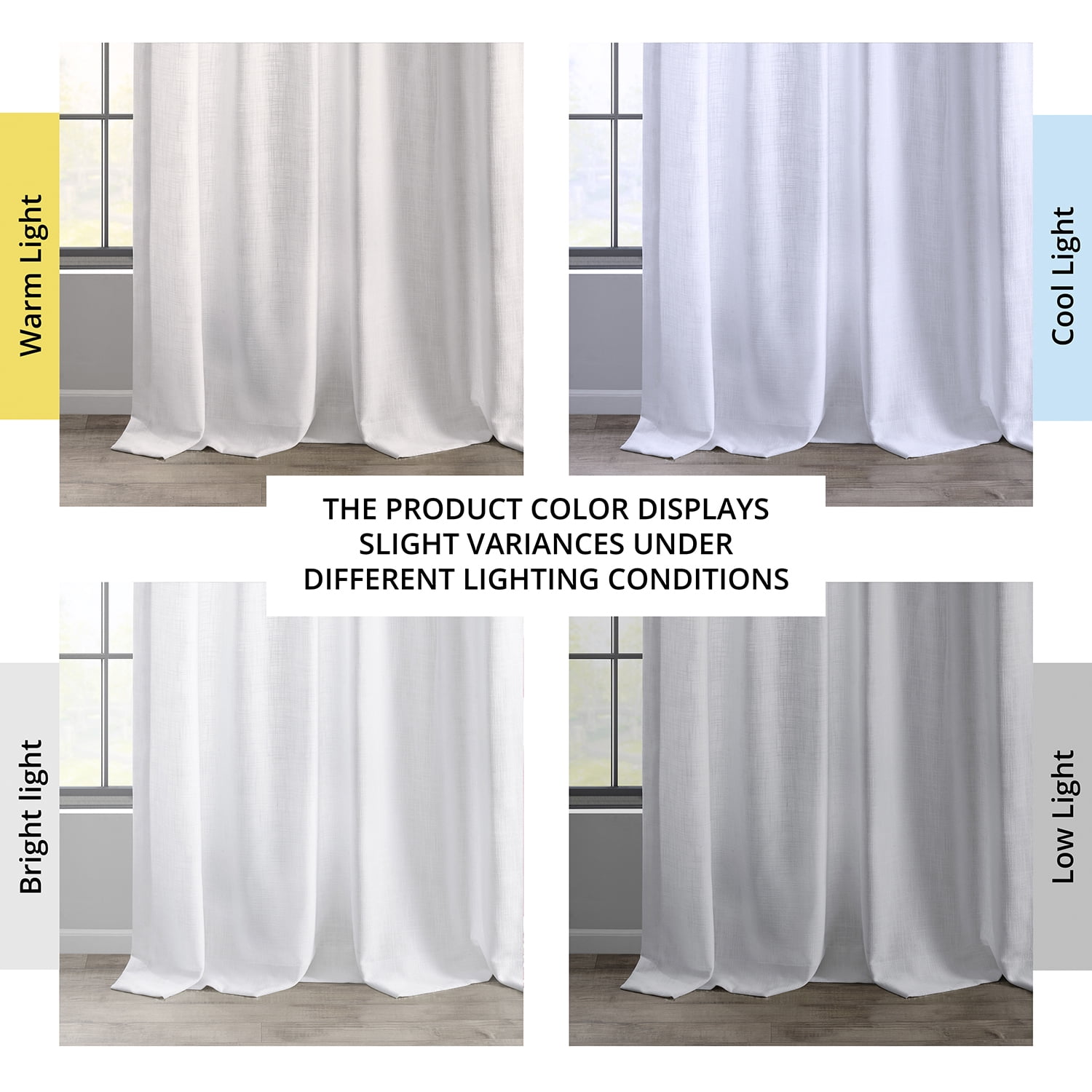 Rice White Heavy Faux Linen Curtain (1 Panel), Rice White, 50W X 108L