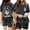 Black, variant on QHWAUAKFBN T Shirts For Women Loose Fit ’S Crew Neck Double Letter Print Short Sleeve Tshirts Top