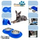 thumbnail image 2 of Dos Platos de 400 ml KE WOOW Tapete de Silicon Doble Plato para Perro Acero Inoxidable Tamaño Mediano Color Azul, 2 of 10