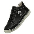 thumbnail image 3 of Women's Outdoor Casual Shoes,Fashion Vintage Hand-Stitching Leather Mid Top Non- Lace Up Travel Hiking Ankle Boots, 3 of 9