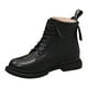 thumbnail image 1 of NECHOLOGY Botas Mujer Adulto Femenino Zapatos Botines mujer Botas de tacón grueso hasta el tobillo de moda de PU tacones sobre la rodilla botas largas de ante plisadas Características (Black, 7.5), 1 of 7