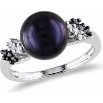 Everly Women's Cultured Pearl and Diamond Sterling Silver Ring