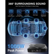 Ultra Slim Car Subwoofer Sedan Truck with Built-in Amplifier Under Seat Mountable Max Power 1000W 10 Compact Subwoofer